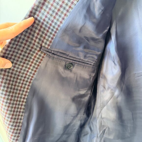 Brooks Brothers Regent Fit gingham Plaid Wool Blend Sport Coat Size 42L - Picture 8 of 12